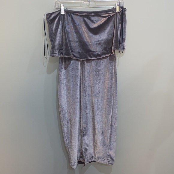 NWT Likely Driggs Strapless Velvet Pewter Dress - Picture 10 of 14